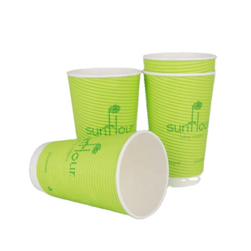 High quality disposable ripple wall custom eco-friendly cup easy to go paper cups supplier